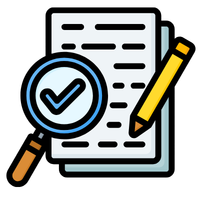 paper with check mark and a pencil